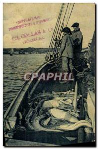 Postcard Old Fishing Boat Fish