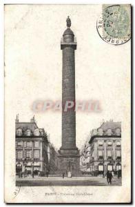 Paris Old Postcard Vendome Column