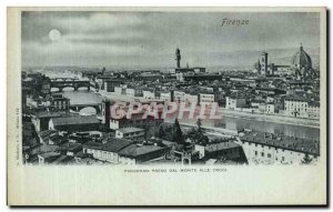 Old Postcard Panorama Firenze Precso Dal Monte Alle Croci