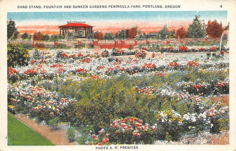 Band Stand, Fountain, Sunken Garden Peninsula Park - Portland, Oregon OR