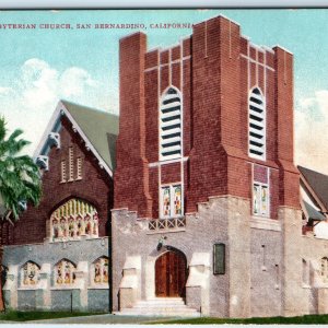 c1910s San Bernardino, CA First Presbyterian Church PC Unique Brick Design A324