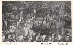 SÃO PAULO BRAZIL~VISTA da CENTRO~1953 AERIAL PHOTO FOTOLABOR A-20 POSTCARD