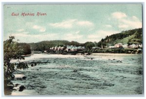 c1910's East Machias River View Machias Maine ME Posted Antique Postcard 