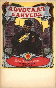 Anvers Poster Art Advertising Alcohol Geo Tiberghien Distiller c1915 Postcard