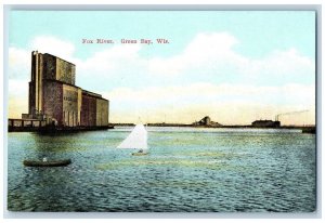 Green Bay Wisconsin Postcard Fox River Exterior Building c1910 Vintage Antique