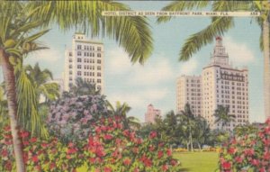 Florida Miami Hotel District Seen From Bayfront Park 1939