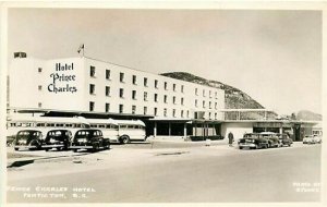 Canada, Penticton, B.C., RPPC, Hotel Prince Charles, Buses