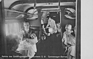 Kabine des Grobflugzeuges TypJunkers Speisewagen Betrieb Real Photo Postcard