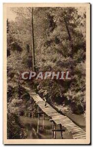 Gascony Landes - Rustic Bridge over the current Huchet - Old Postcard