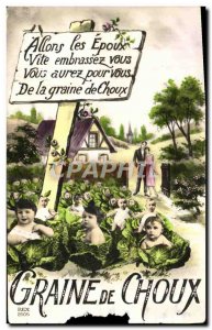 Old Postcard Fantasy Children cabbage seed
