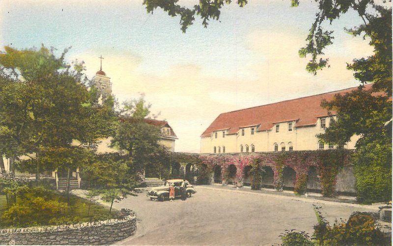 Auto 1920s Quadrangle St John's Preparatory School hand colored Legion 4397