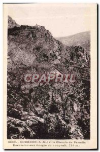 Old Postcard Gourdon and the way to heaven Tour Aux Gorges du loup