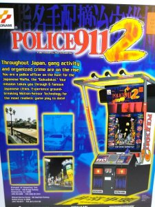 Police 911 2 Arcade FLYER Original 2000 NOS Vintage Game Art Sheet Gun Shooter