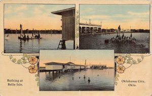 J74/ Oklahoma City Postcard c1910 3View Belle Isle Bathing Pavilion 383