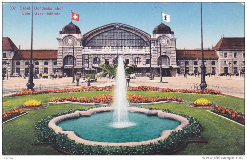 Waterfountain, Bundesbahnhof, BASEL, Switzerland, 1900-1910s