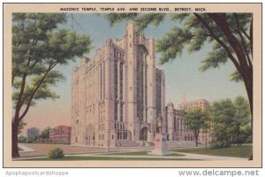 Michigan Detroit Masonic Temple Avenue And Second Boulevard