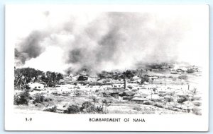 RPPC NAHA, OKINAWA Japan ~ WWII Era BOMBARDMENT Military 1940s Photo Postcard