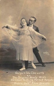 RPPC George & Ida Chesworth Dancers Circus Midgets c1910s Vintage Postcard
