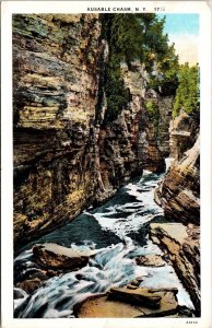 Ausable Chasm NY New York WB Postcard VTG UNP Curt Teich Vintage Unused 