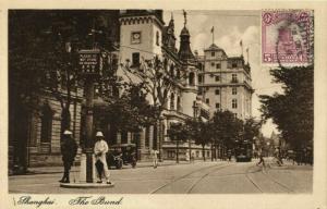 china, SHANGHAI, The Bund, Tram Street Car (1920s) Postcard