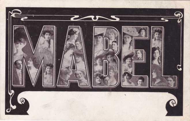 Large Letter Mabel - Greetings - pm 1908 - DB