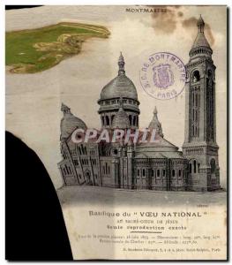 Old Postcard Paris Montmartre National Vow Basilica