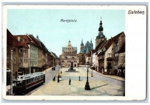 Saxony-Anhalt Germany Postcard Eisleben Marketplace Plaza View c1910 Unposted