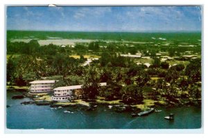 HILO, HI Hawaii ~ NANILOA HOTEL Big Island Air View 1952 Roadside Postcard