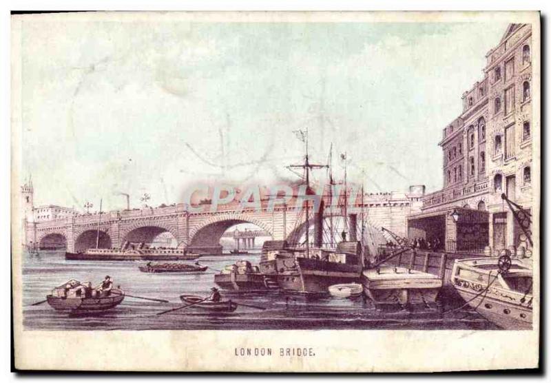 Old Postcard London Bridge Boat