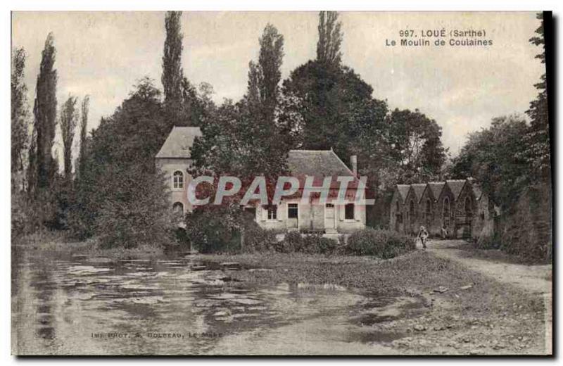 Postcard Old Mill Loue Sarthe Mill Coulaines