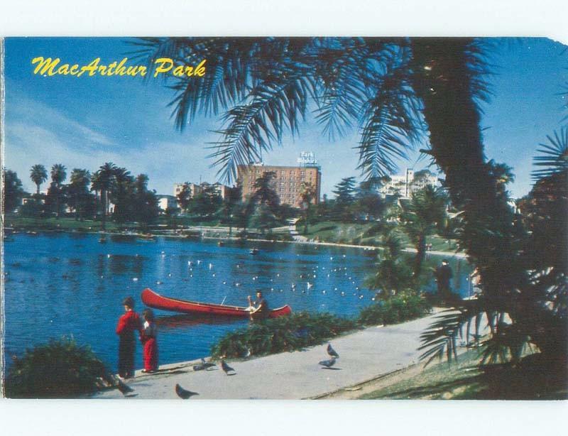 Pre-1980 CANOE BOAT AT MACARTHUR PARK Los Angeles California CA c8492