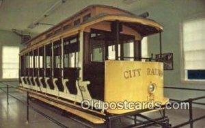 Restored Streetcar Carillon Park, Dayton, OH, USA Writing on back 