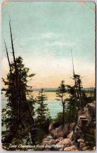 Lake Champlain From Bluff Point River View Rock Cliffs Postcard