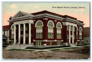 1910 First Baptist Church Chapel Exterior View Lebanon Indiana Vintage Postcard