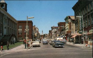 Burlington Vermont VT Classic 1960s Cars Storefronts Street Scene Vintage PC