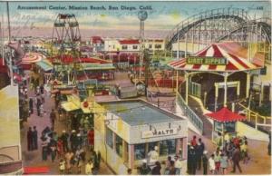 AMUSEMENT   Roller Coaster, FERRIS WHEEL  Mission Beach, ...