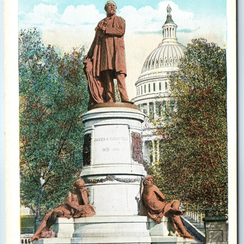 1910s Washington DC Garfield Bronze Statue Mall Capitol Hill David Kaufmann A273