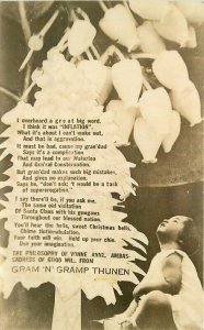 1930s Inflation Christmas Child Poem RPPC Photo Postcard 7073