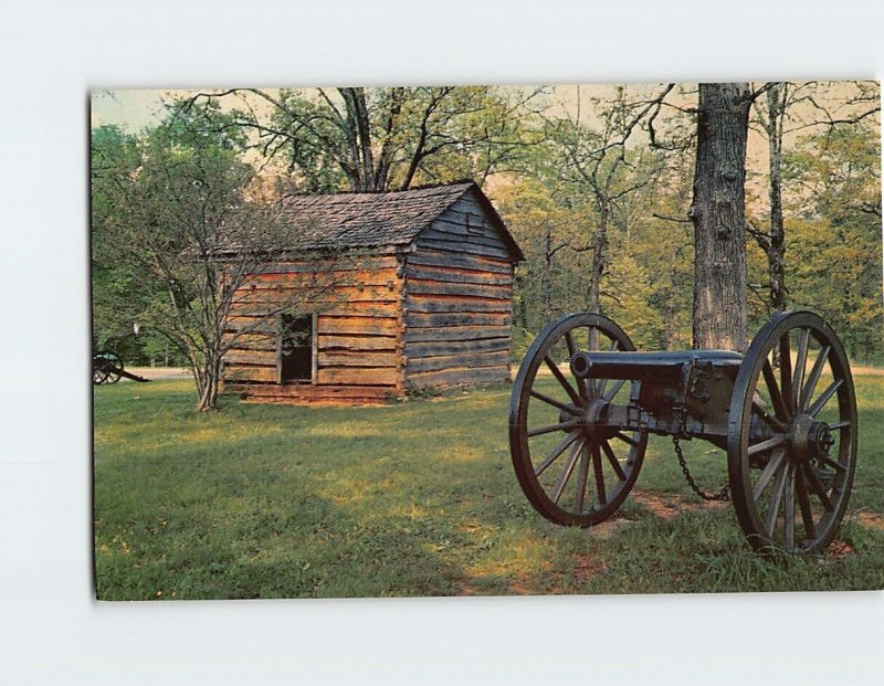 Postcard The Brotherton House Log Cabin Chickamauga Battlefield Georgia USA