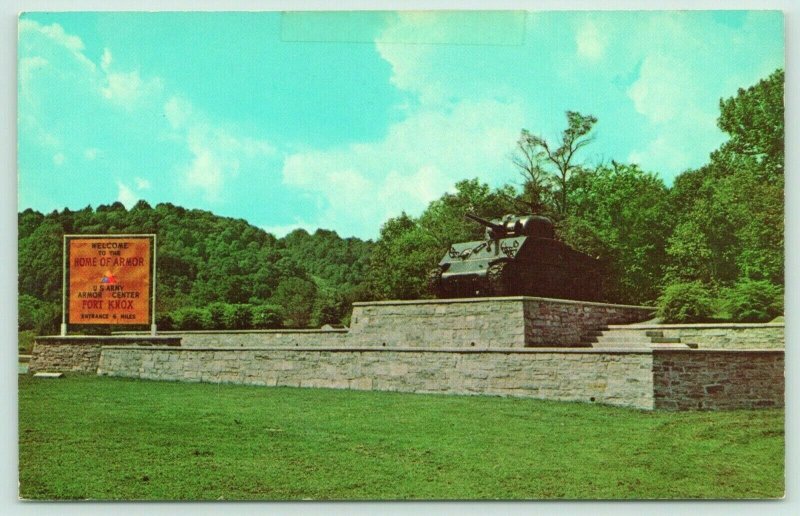 Fort Knox Kentucky~Dixe Highway Tank Monument~Armor Center~Marker 6 Miles~1961