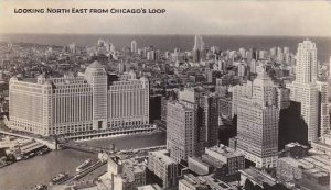 Illinois Chicago Aerial View Looking Northeast From The Loop Real Photo