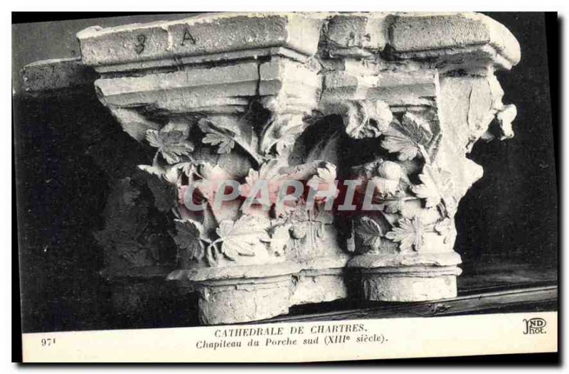 Postcard Old Cathedral of Chartres Capital of the South Porch century XIII