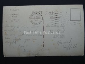 Cornwall LANDS END Postman Collecting Post - First & Last Box c1940s RP Postcard