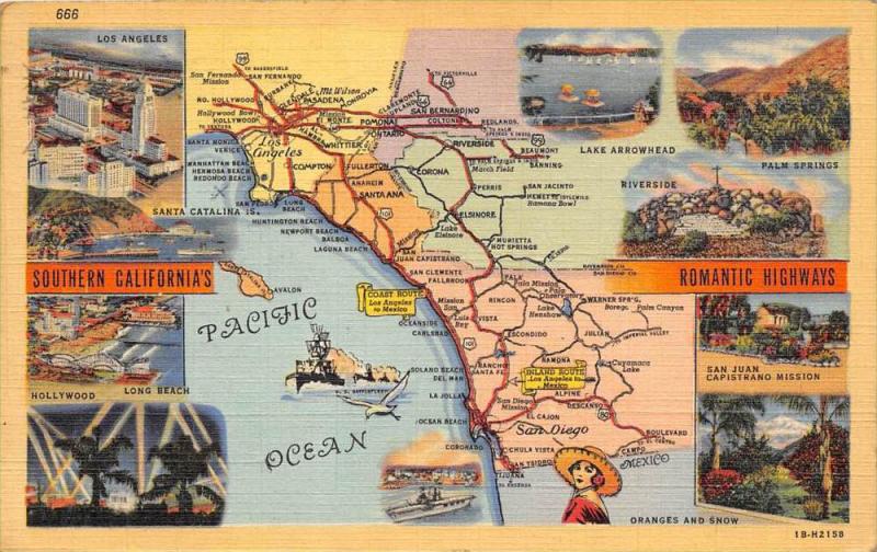 11779 Southern California, Romantic Highways, map