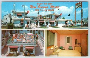 1950's MOTEL OCEANA PRICE LIST ROOM RATES SEASIDE HEIGHTS NEW JERSEY NJ POSTCARD