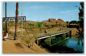 c1950's Zoo Entrance Maytag Zoological Park Phoenix Arizona AZ Vintage Postcard