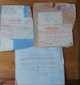 Australian Customs Declaration forms for sending Post War Gifts to UK 1945-47