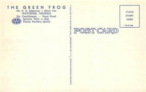 THE GREEN FROG Roadside Drive-In Diner Waycross, GA Neon c1940s Vintage Postcard