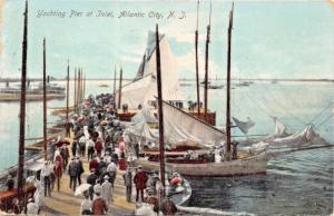 ATLANTIC CITY YACHTING PIER AT INLET POSTCARD 1907 PSMK