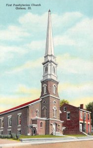 GALENA, IL Illinois  FIRST PRESBYTERIAN CHURCH  Jo Daviess County  Postcard